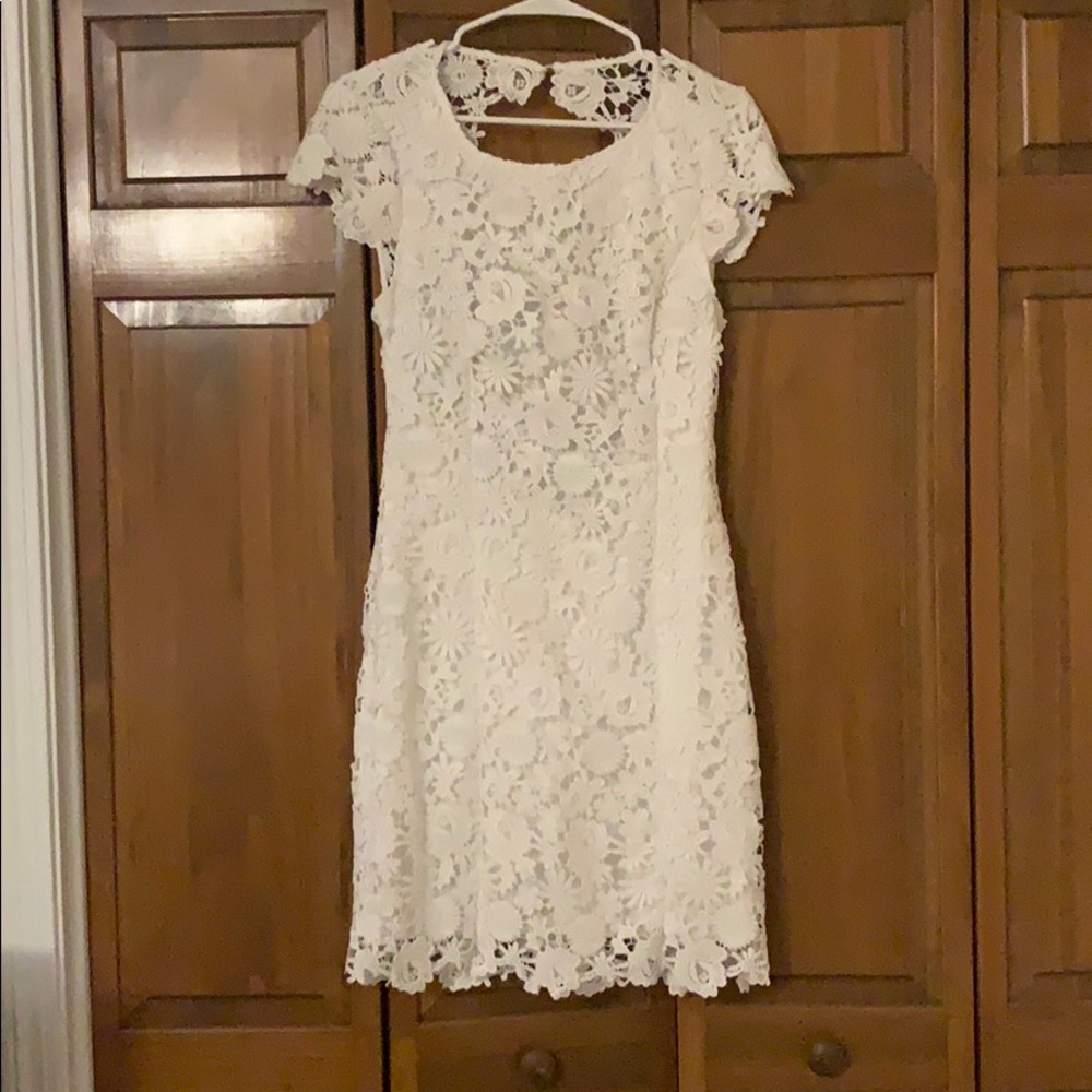 White lace lulus dress with open back